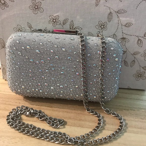 Raindrop Bridal Clutch;Raindrop Beads Wedding Bridesmaid Clutch. Studded bag - Picture 4 of 6